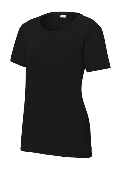 Sport-Tek Ladies PosiCharge Tri-Blend Wicking Scoop Neck Raglan Tee